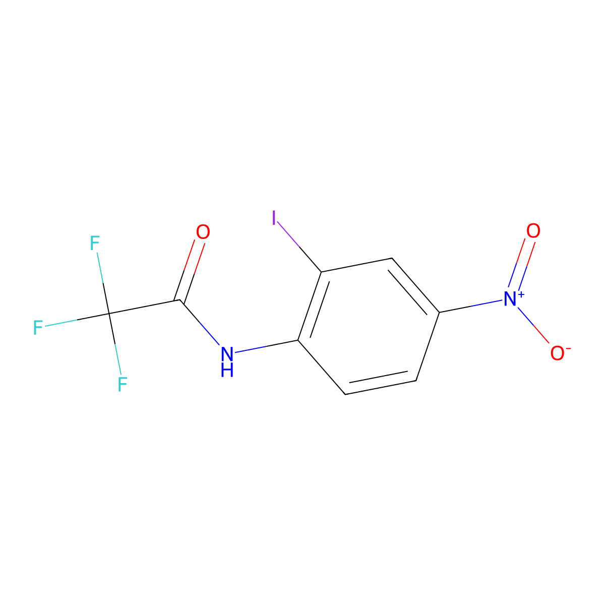 2,2,2-trifluoro-N-(2-iodo-4-nitrophenyl)acetamide molecular structure, CAS 183989-84-6
