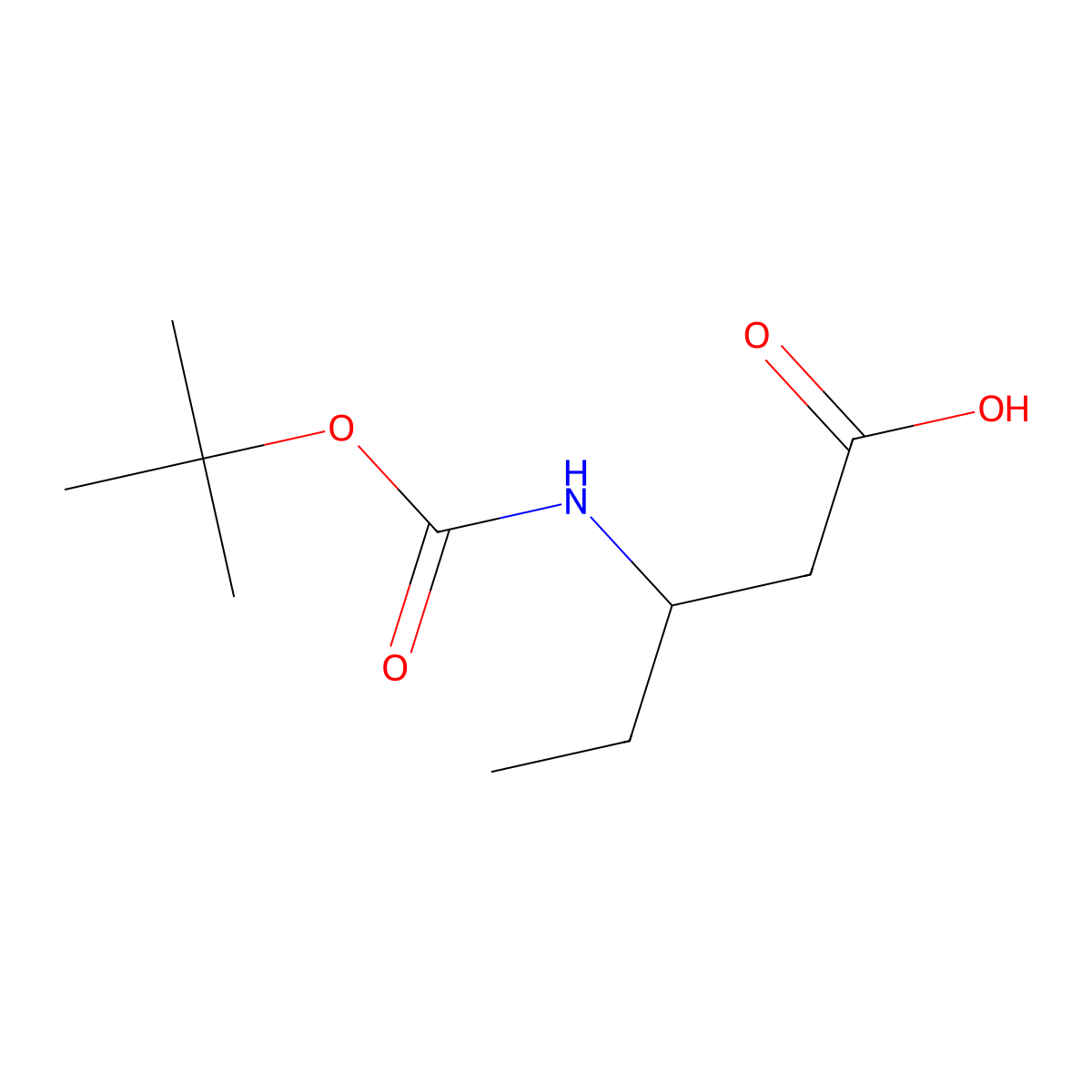 (3R)-3-{[(tert-butoxy)carbonyl]amino}pentanoic acid molecular structure, CAS 183990-60-5