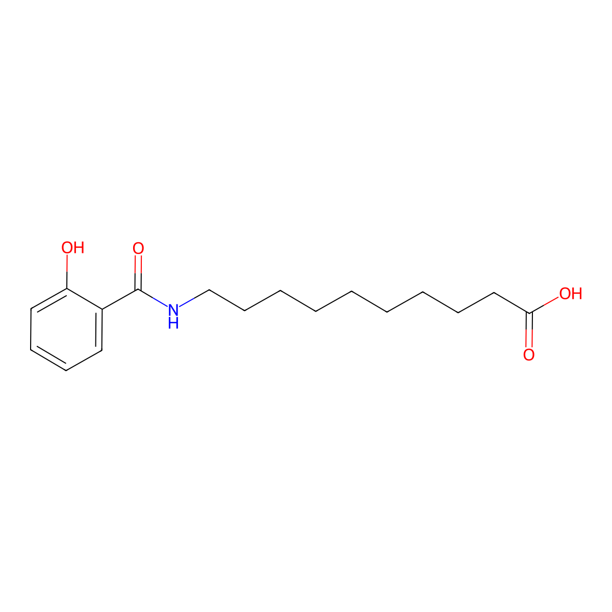 10-((2-Hydroxybenzoyl)amino)decanoic acid molecular structure, CAS 183990-65-0
