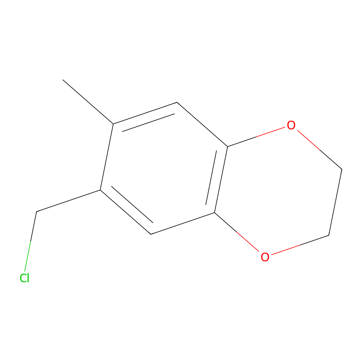 6-(Chloromethyl)-7-methyl-2,3-dihydro-1,4-benzodioxine molecular structure, CAS 183995-32-6