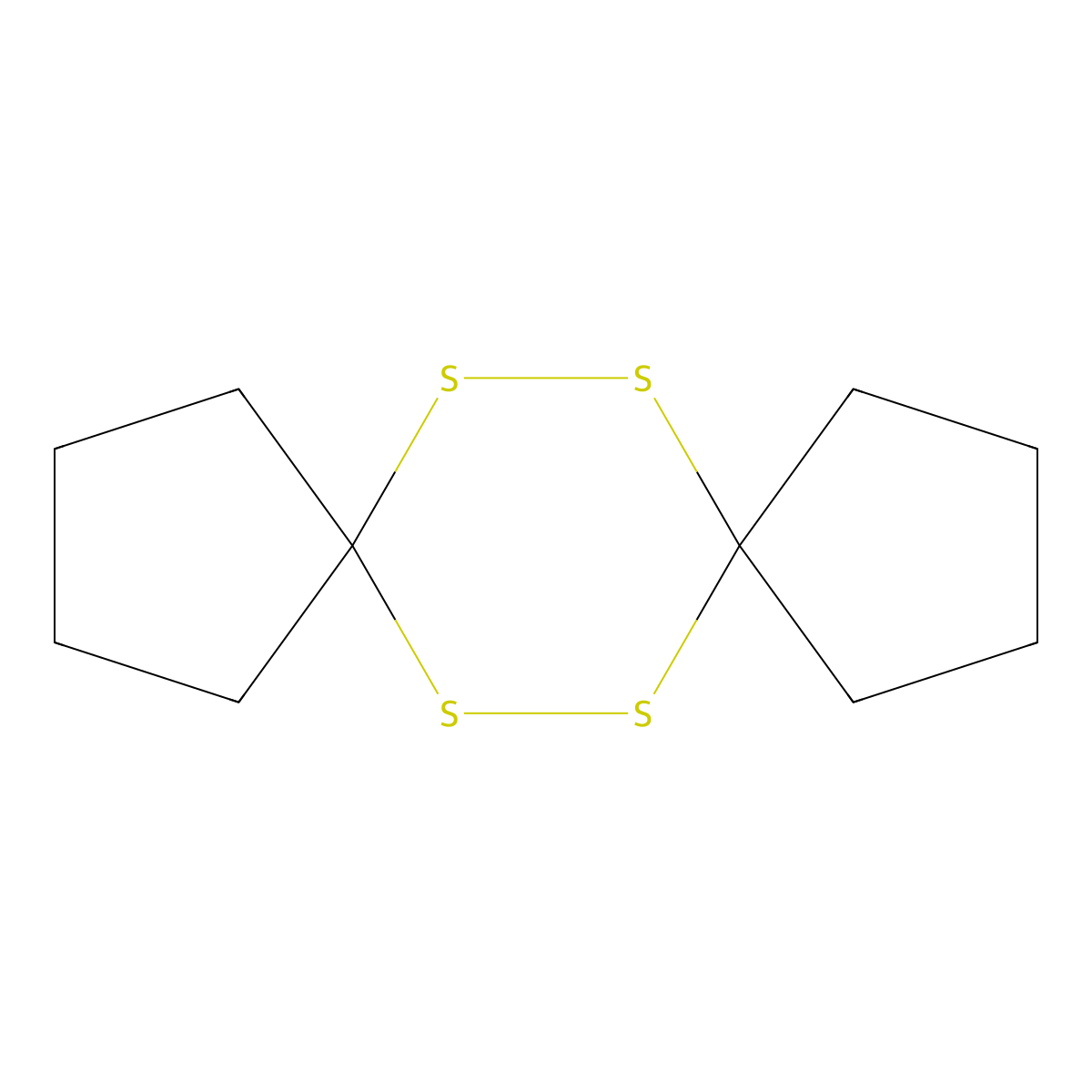 6,7,13,14-Tetrathiadispiro[4.2.4.2]tetradecane molecular structure, CAS 184-05-4
