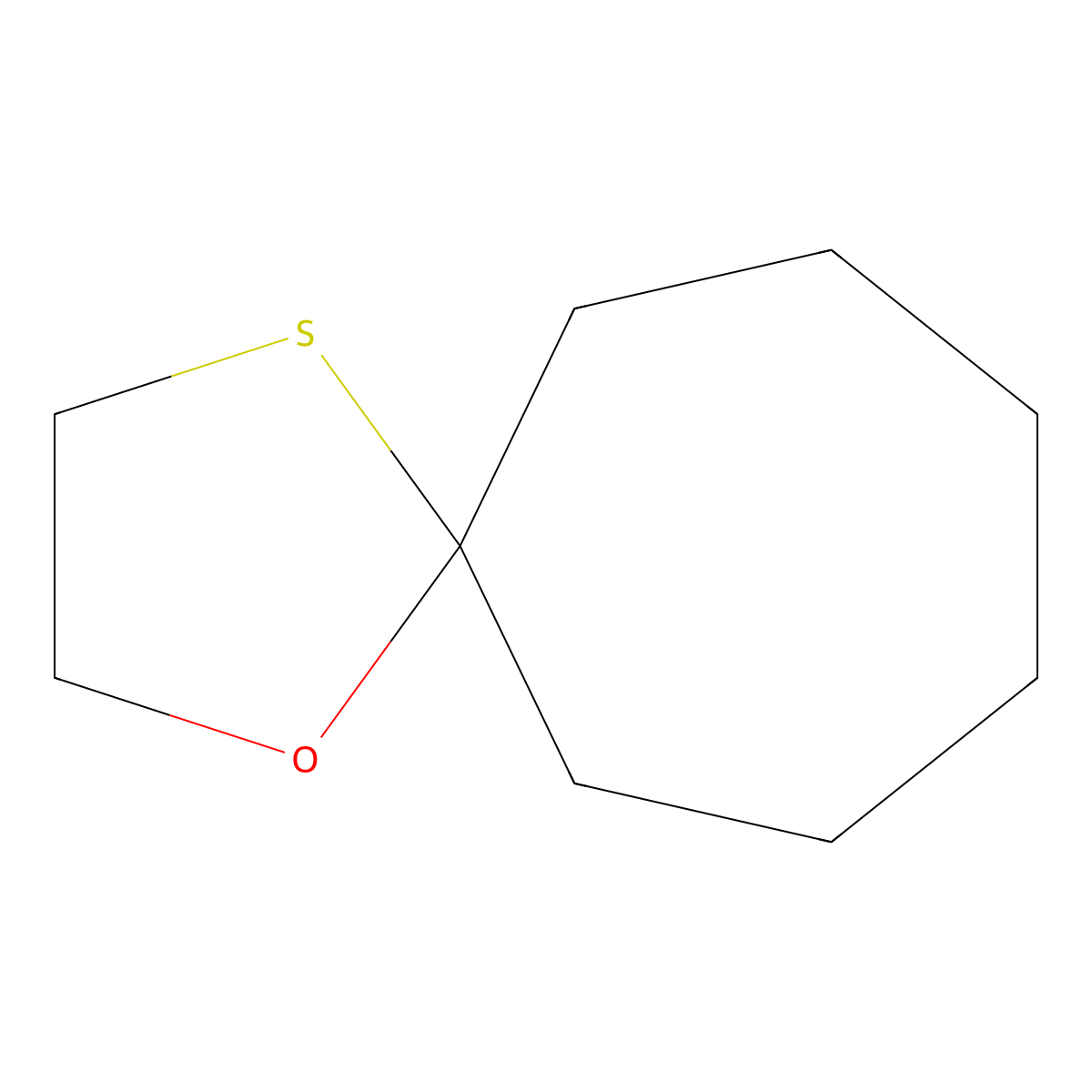 1-Oxa-4-thiaspiro(4.6)undecane molecular structure, CAS 184-31-6