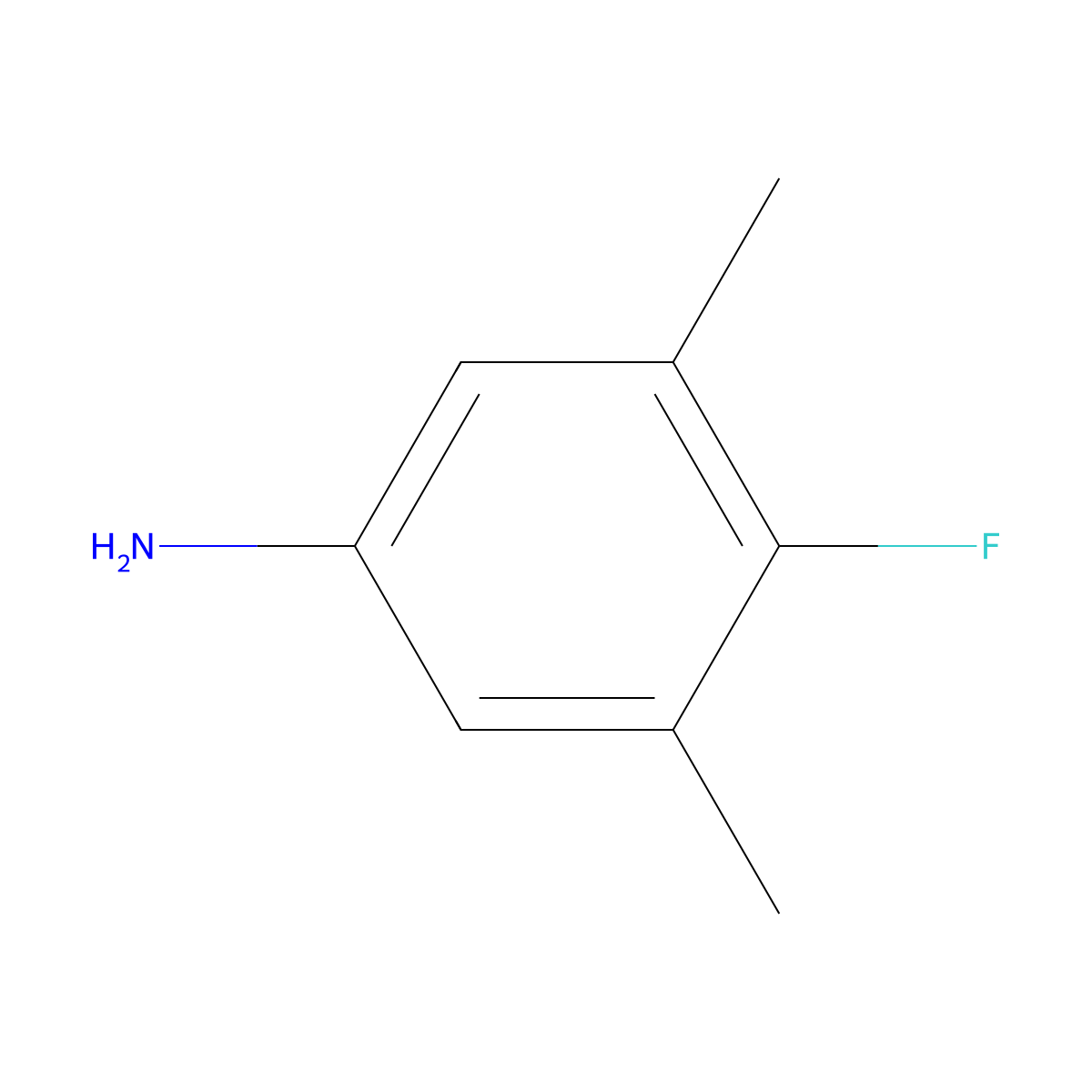 4-Fluoro-3,5-dimethylaniline molecular structure, CAS 1840-27-3