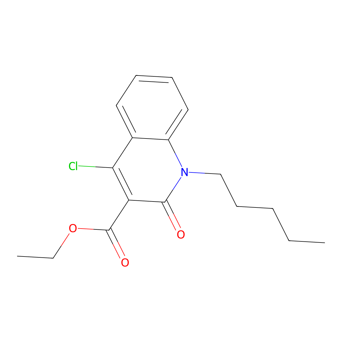 Ethyl 4-chloro-2-oxo-1-pentylquinoline-3-carboxylate molecular structure, CAS 184018-44-8