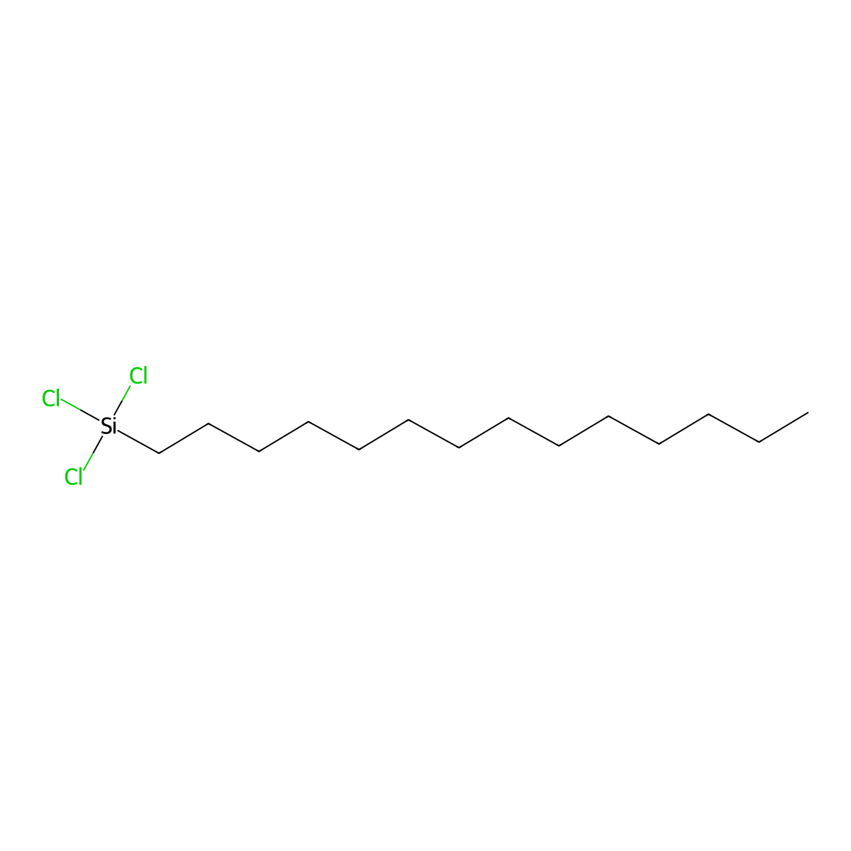Silane, trichlorotetradecyl- molecular structure, CAS 18402-22-7