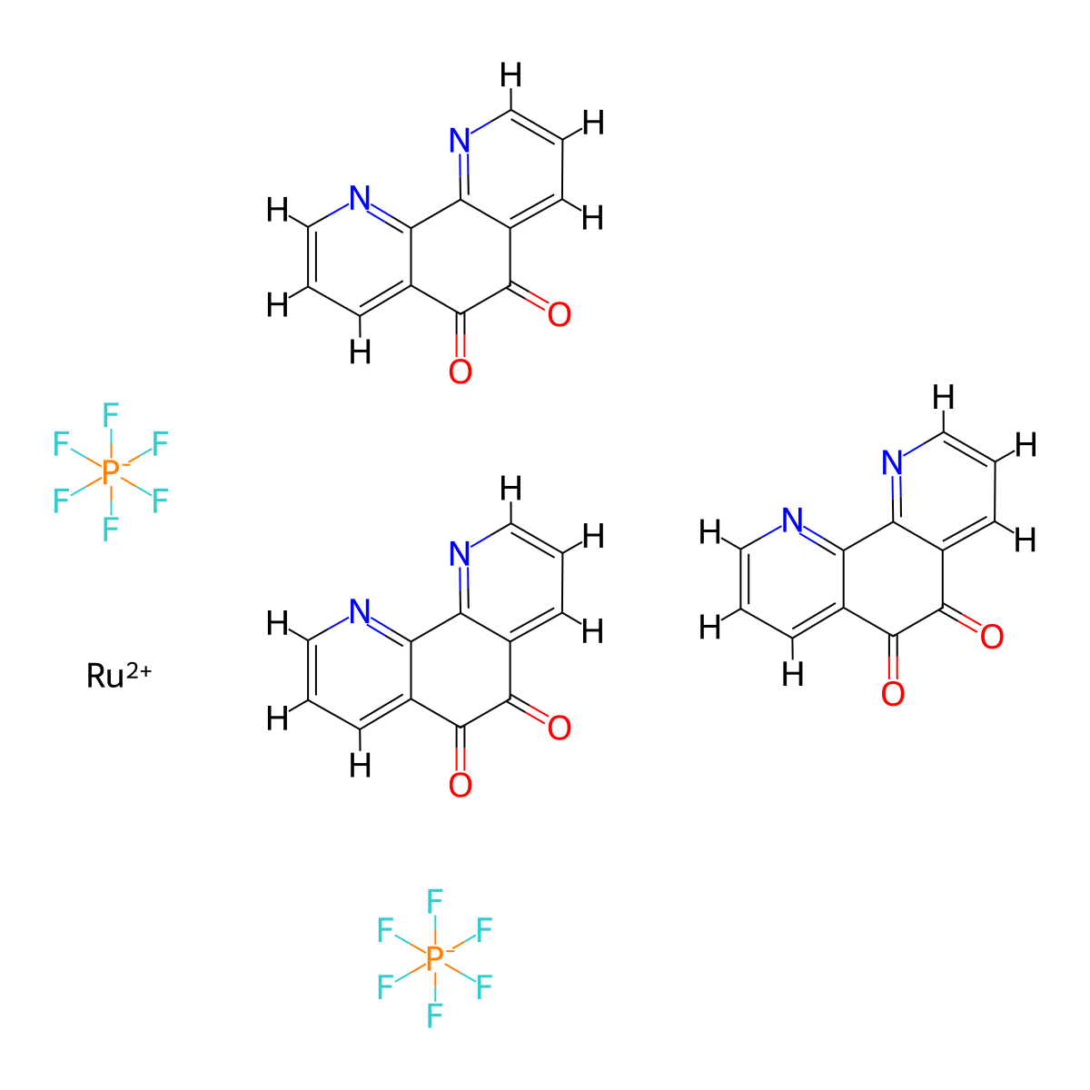 Tris(1,10-phenanthroline-5,6-dione)ruthenium(II) bis(hexafluorophosphate) molecular structure, CAS 184023-77-6