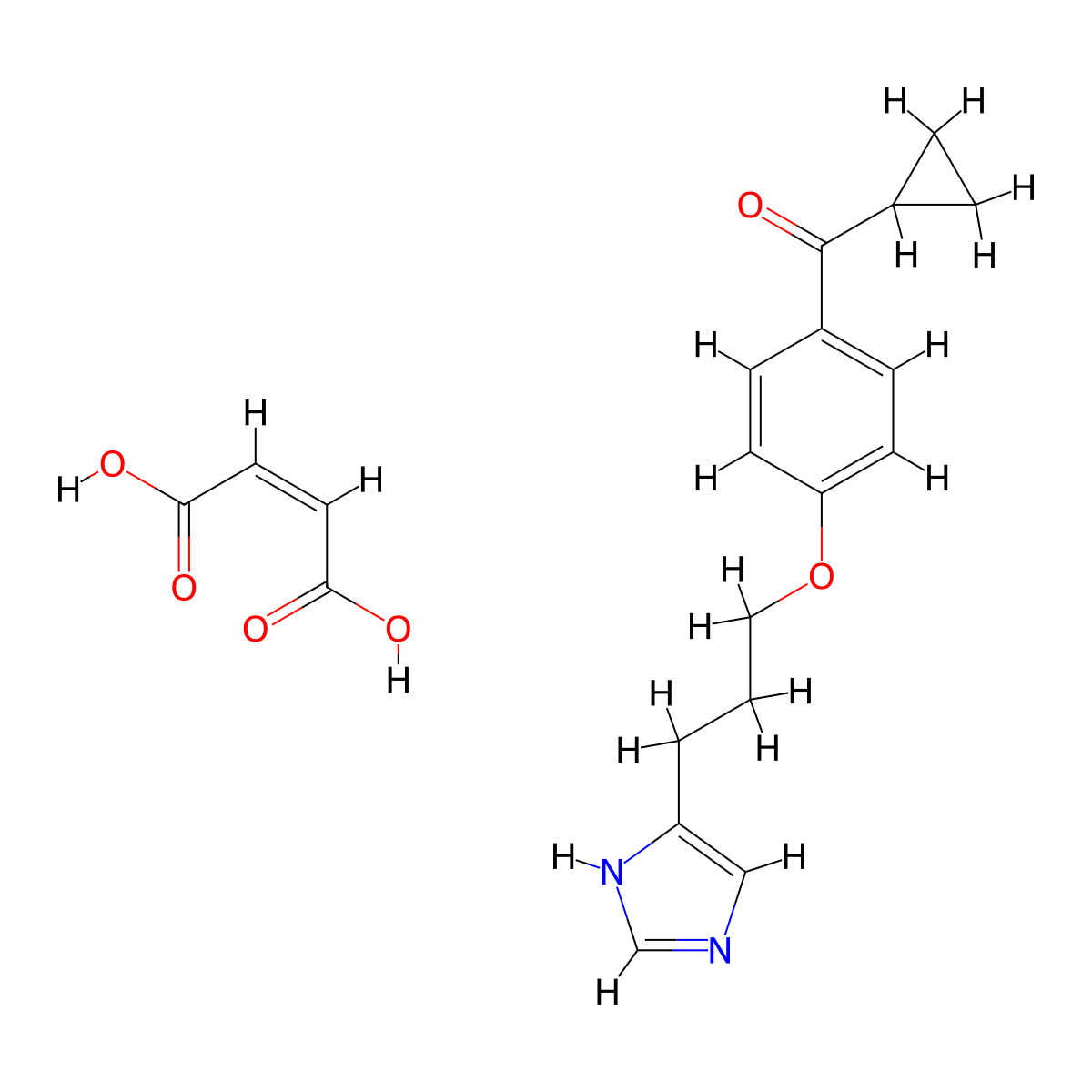 Ciproxifan maleate molecular structure, CAS 184025-19-2