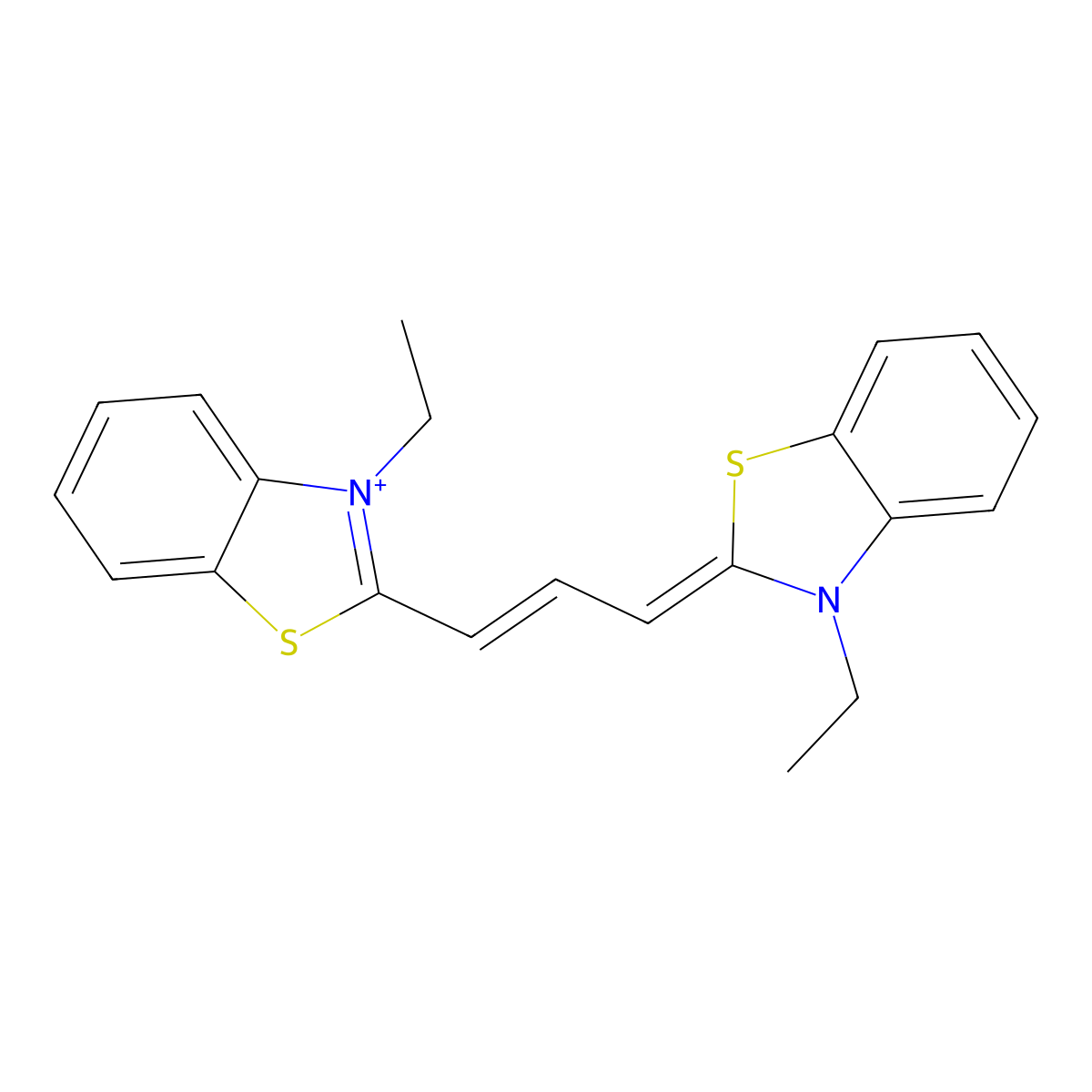 3,3'-Diethylthiacarbocyanine molecular structure, CAS 18403-49-1