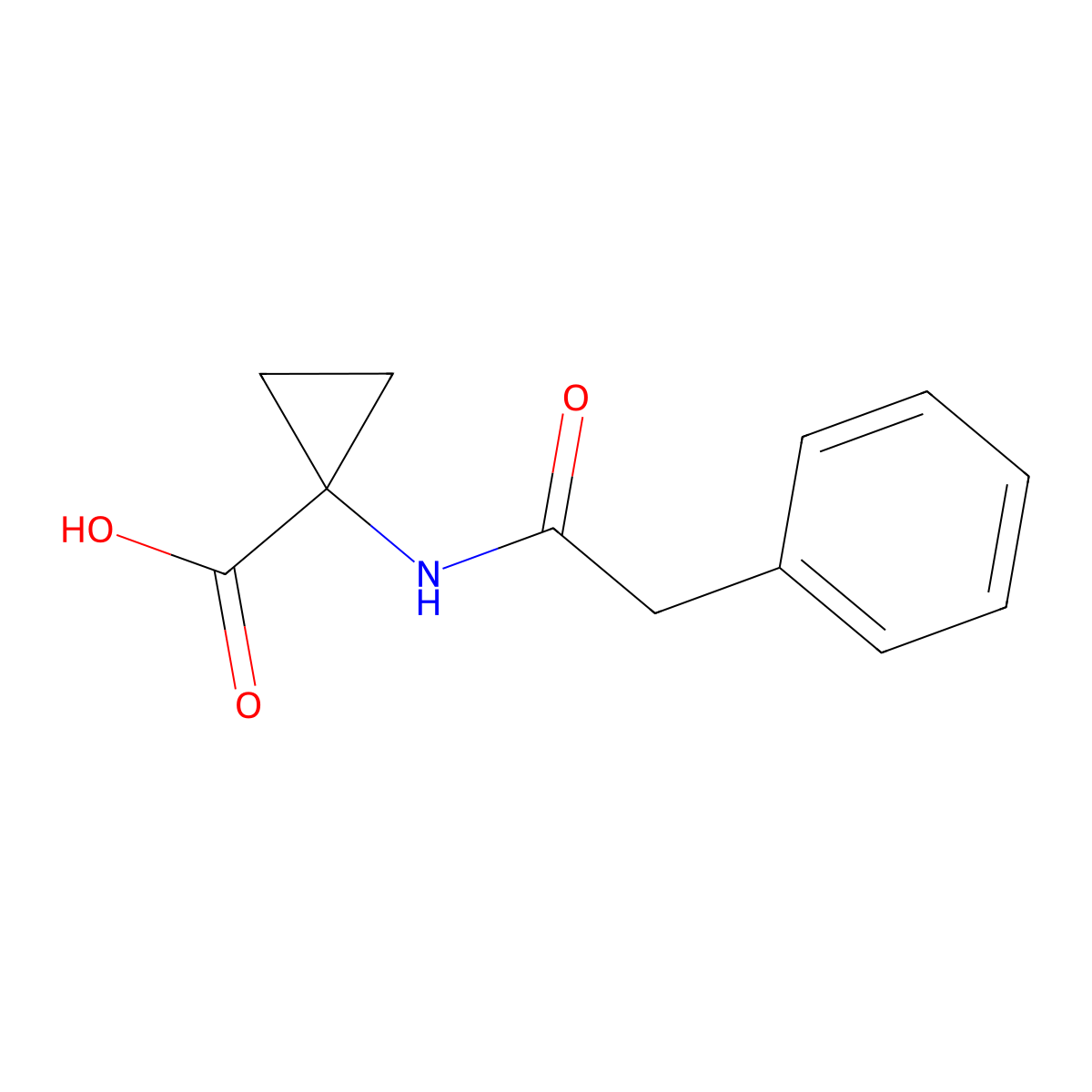 1-(2-Phenylacetamido)cyclopropane-1-carboxylic acid molecular structure, CAS 1840325-02-1