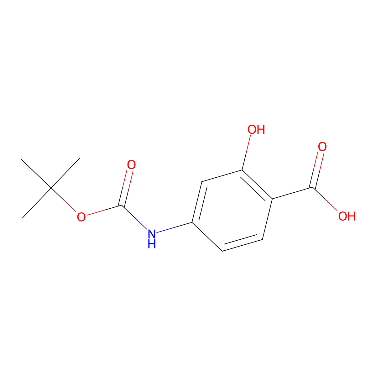 4-(((Tert-butoxy)carbonyl)amino)-2-hydroxybenzoic acid molecular structure, CAS 184033-42-9