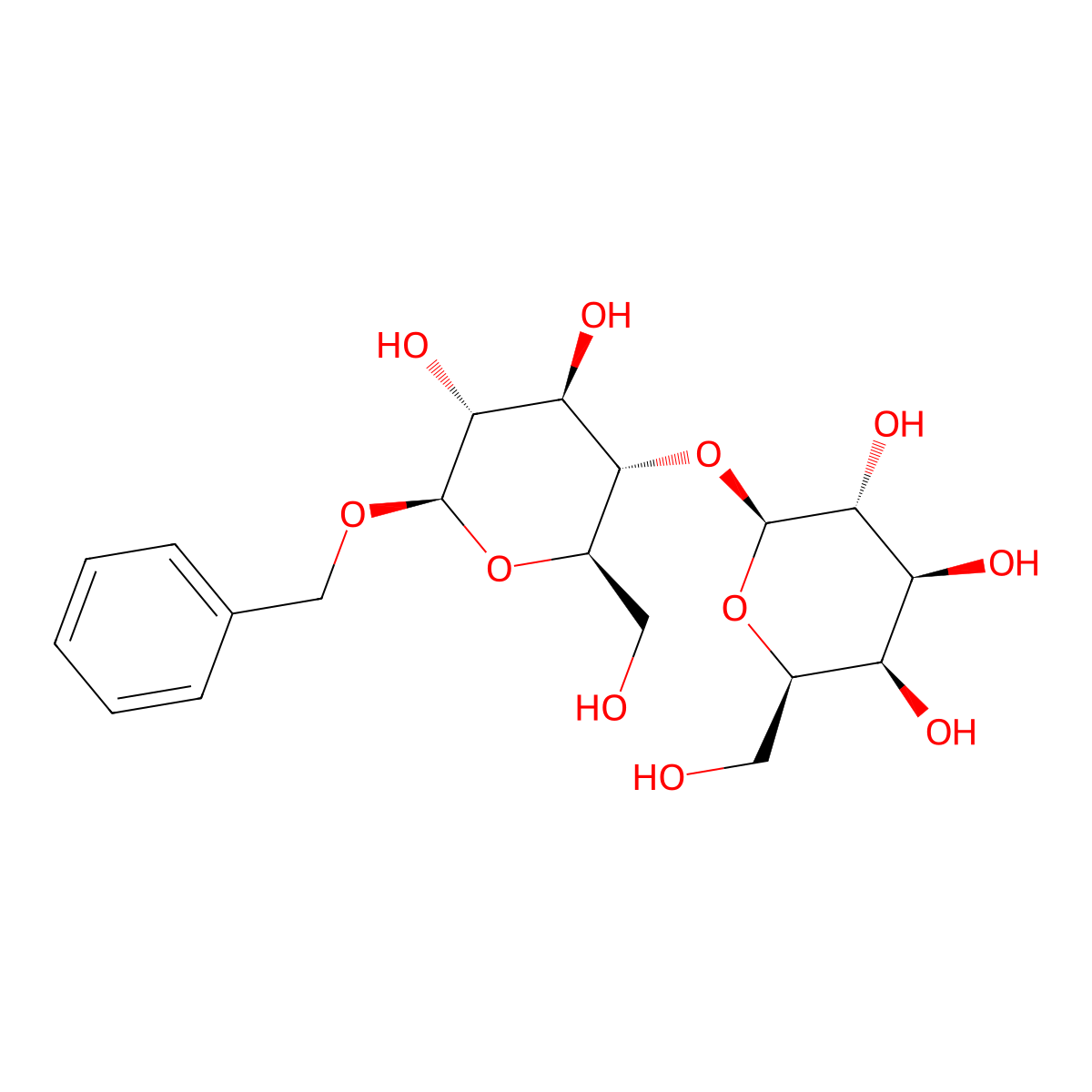 Benzyl beta-lactoside molecular structure, CAS 18404-72-3