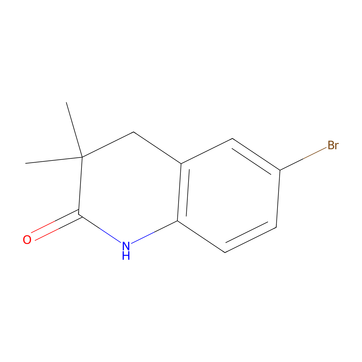 6-Bromo-3,3-dimethyl-3,4-dihydroquinolin-2(1H)-one molecular structure, CAS 184041-17-6