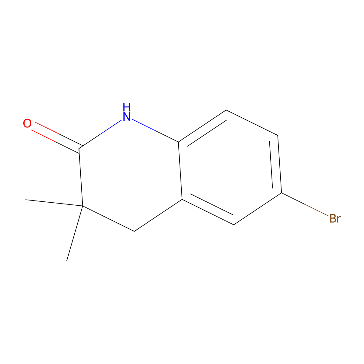 6-Bromo-3,3-dimethyl-3,4-dihydroquinolin-2(1H)-one molecular structure, CAS 184041-17-6