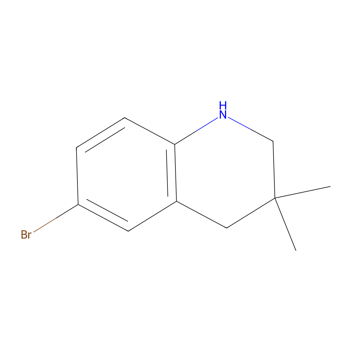 6-Bromo-3,3-dimethyl-1,2,3,4-tetrahydroquinoline molecular structure, CAS 184041-19-8