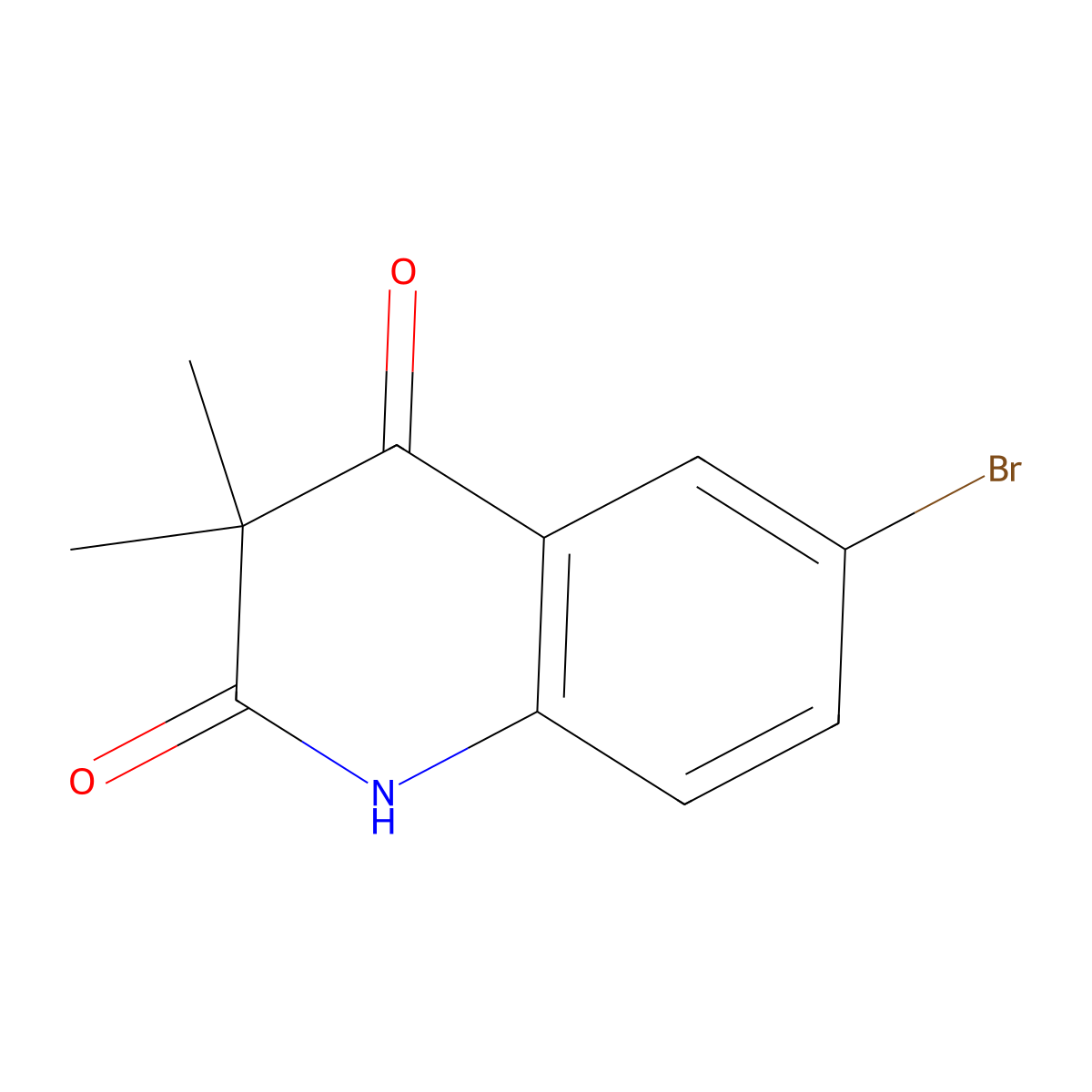 6-Bromo-3,3-dimethylquinoline-2,4(1H,3H)-dione molecular structure, CAS 184041-29-0