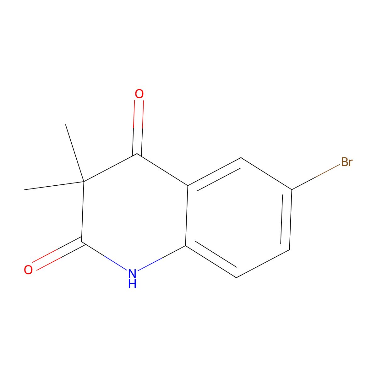 6-Bromo-3,3-dimethylquinoline-2,4(1H,3H)-dione molecular structure, CAS 184041-29-0