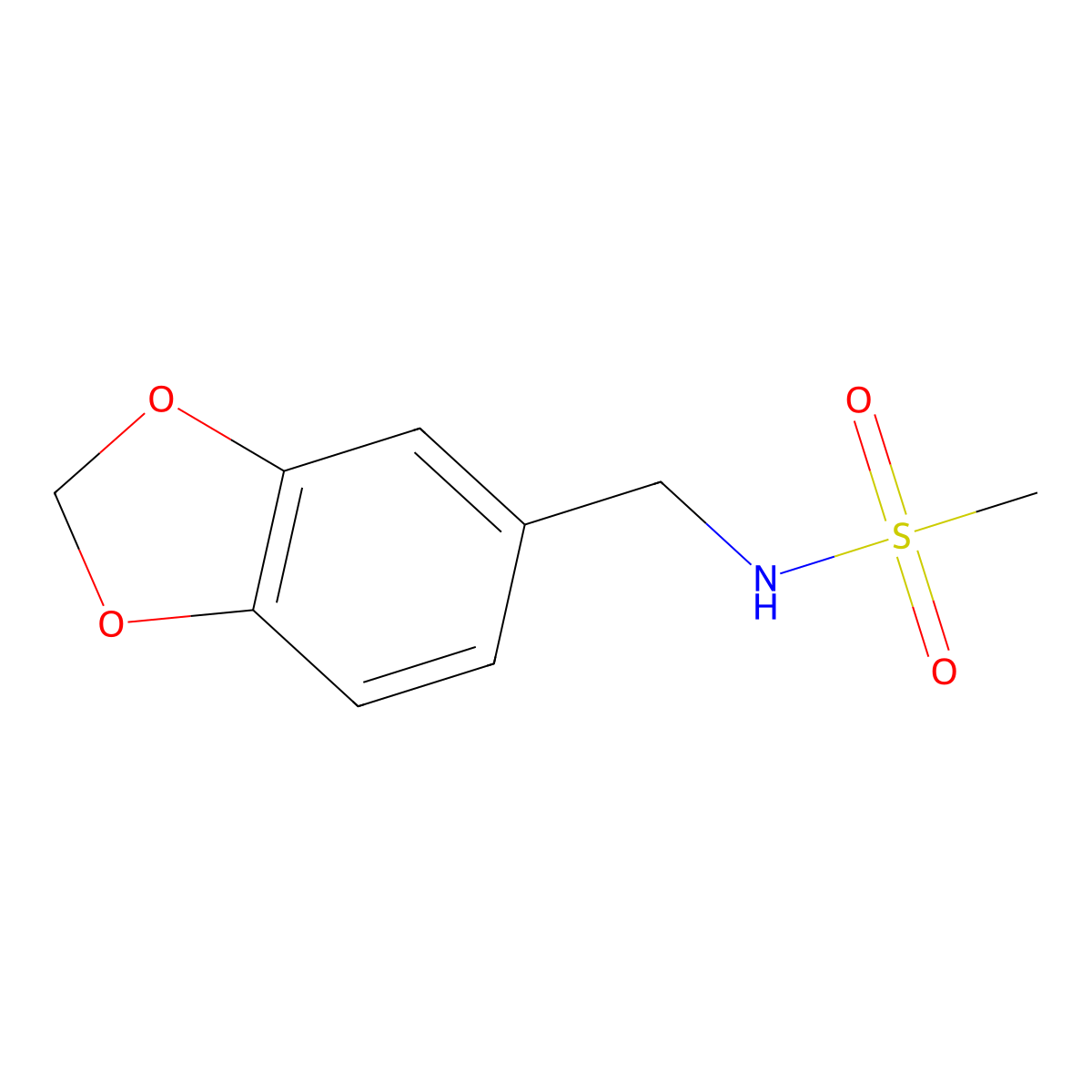 N-(1,3-Benzodioxol-5-ylmethyl)methanesulfonamide molecular structure, CAS 184041-99-4
