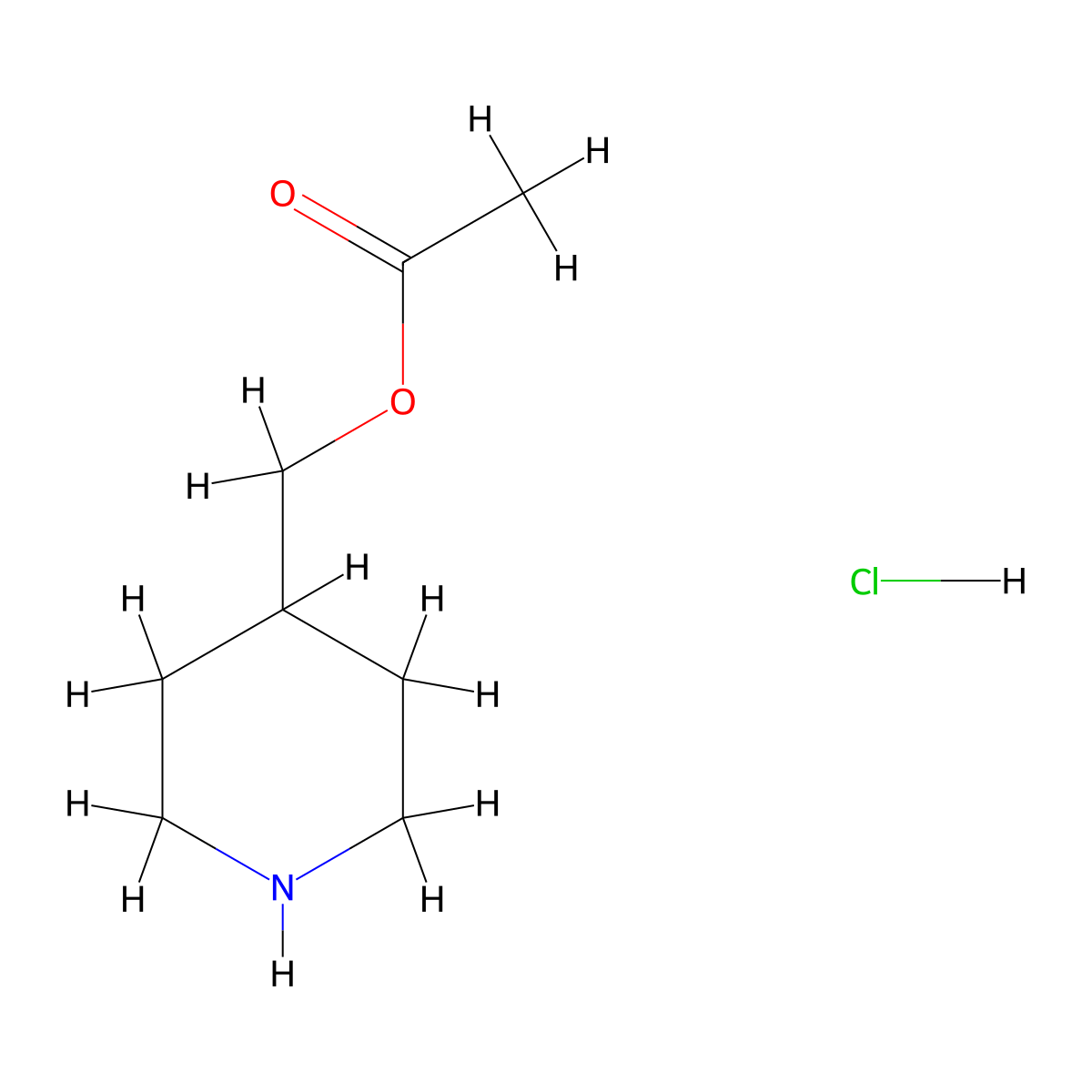 4-Piperidinylmethyl acetate hydrochloride molecular structure, CAS 184042-50-0