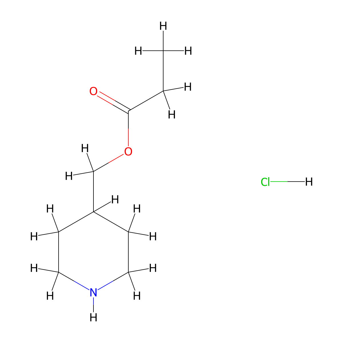 4-Piperidinylmethyl propanoate hydrochloride molecular structure, CAS 184042-51-1