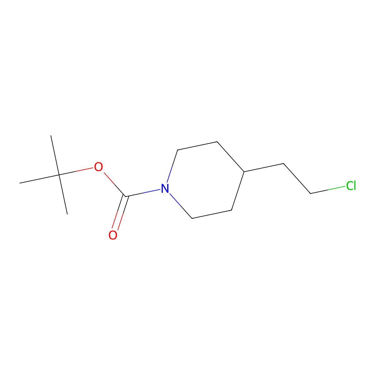 1,1-Dimethylethyl 4-(2-chloroethyl)-1-piperidinecarboxylate molecular structure, CAS 184042-53-3