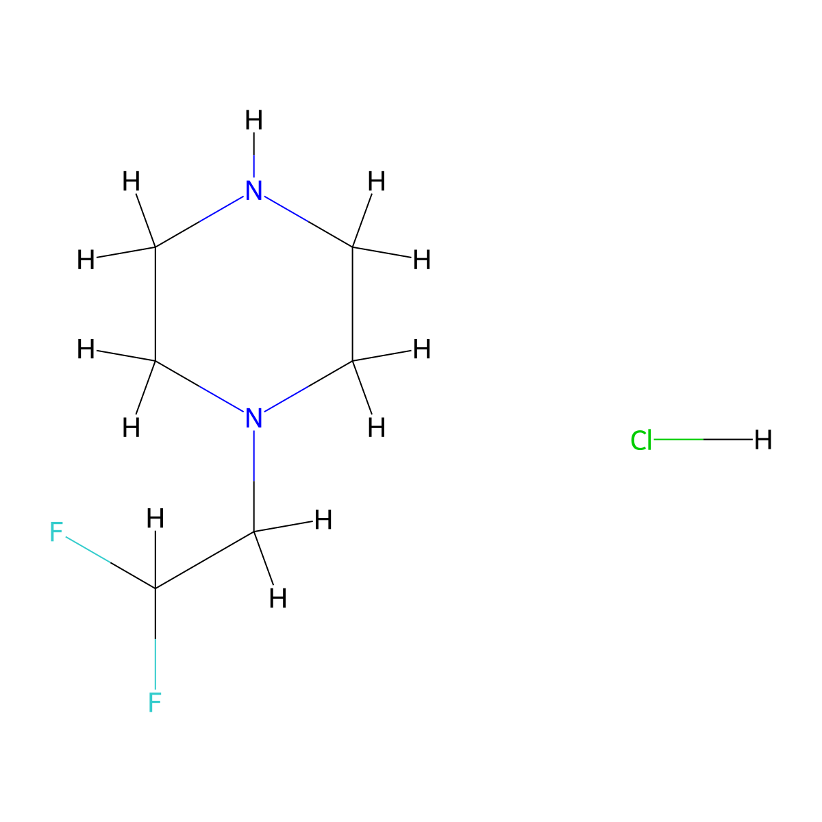 1-(2,2-Difluoro-ethyl)-piperazine hydrochloride molecular structure, CAS 184042-64-6