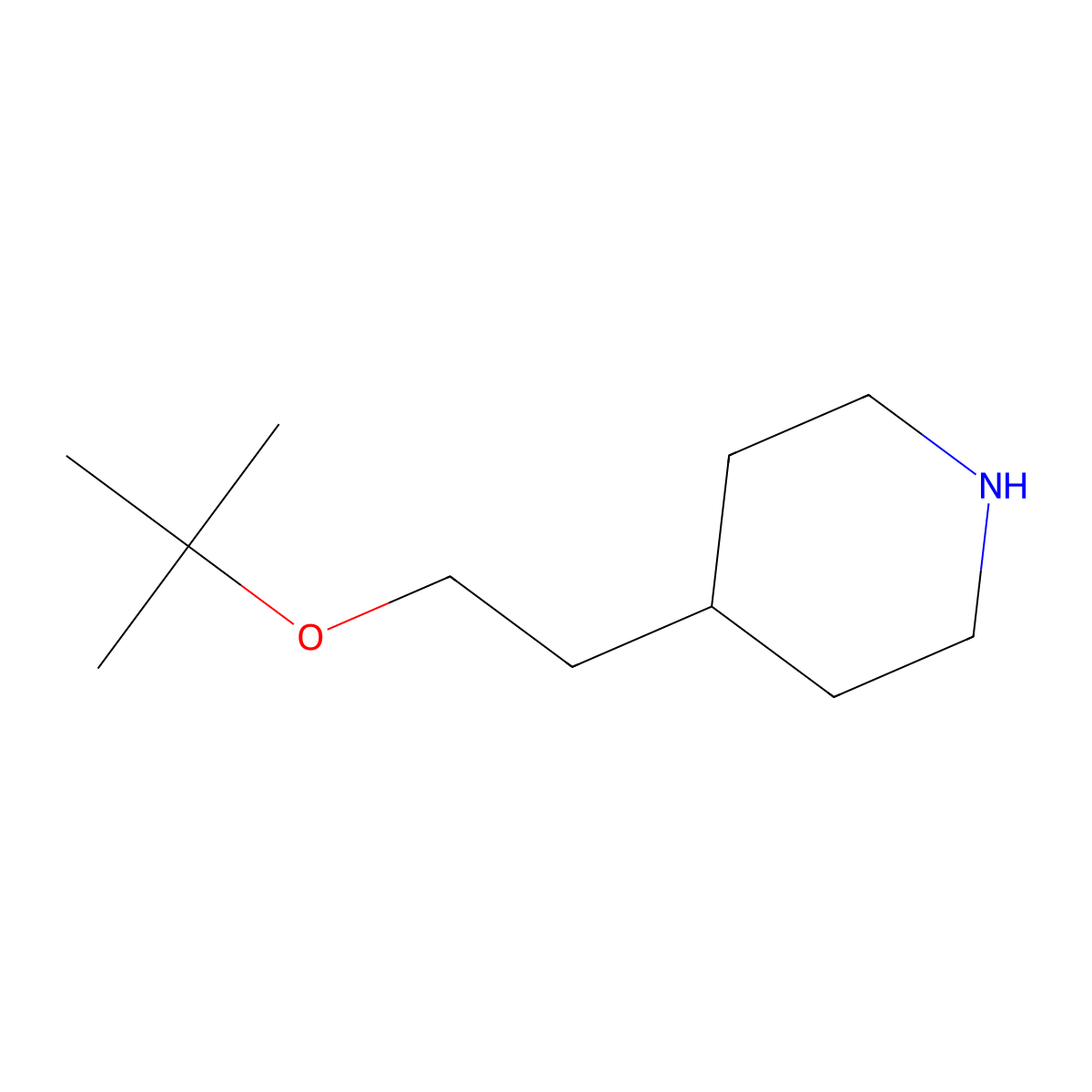 4-(2-(Tert-butoxy)ethyl)piperidine molecular structure, CAS 184042-67-9