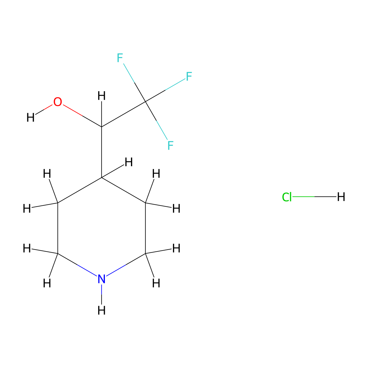 2,2,2-Trifluoro-1-(piperidin-4-yl)ethan-1-ol hydrochloride molecular structure, CAS 184042-84-0