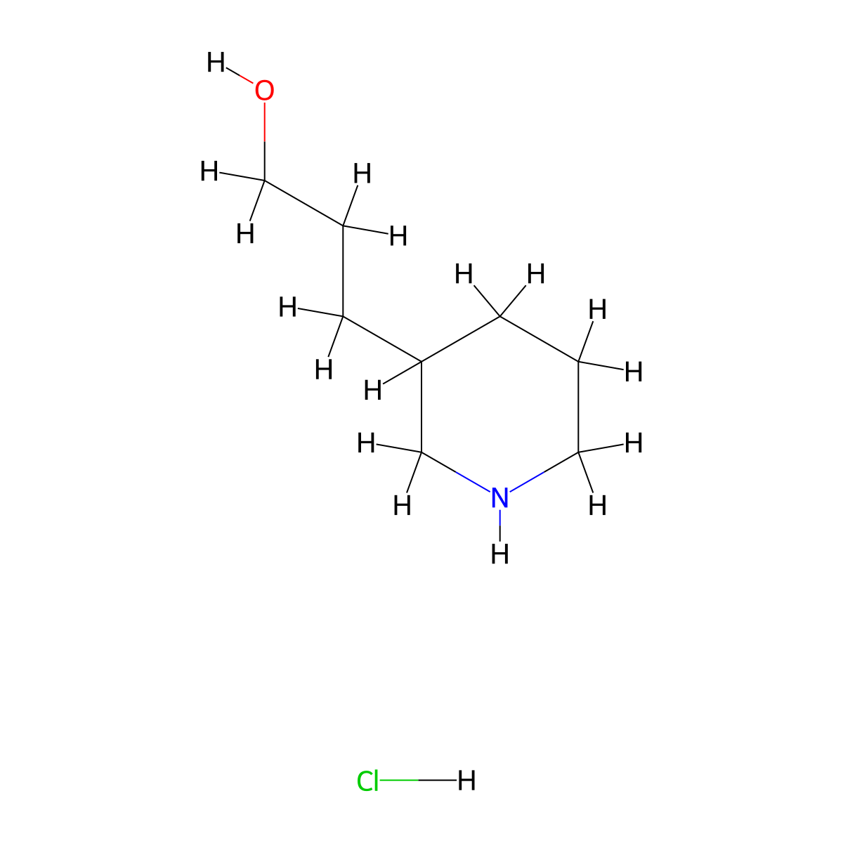 3-Piperidin-3-yl-propan-1-ol hydrochloride molecular structure, CAS 184044-02-8