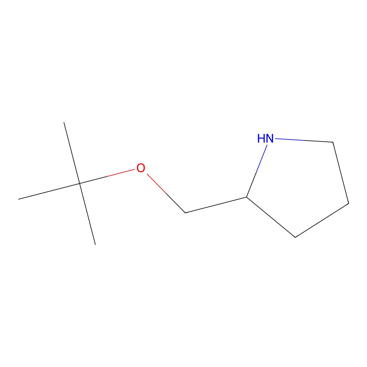 (2R)-2-[(tert-butoxy)methyl]pyrrolidine molecular structure, CAS 184044-04-0