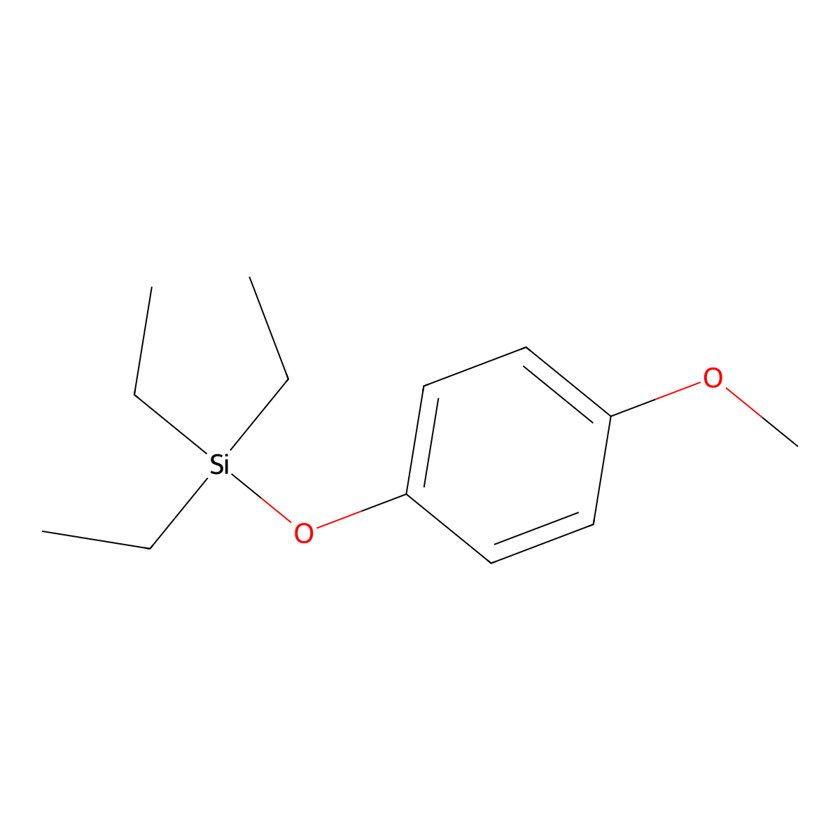 Triethyl(4-methoxyphenoxy)silane molecular structure, CAS 18406-24-1