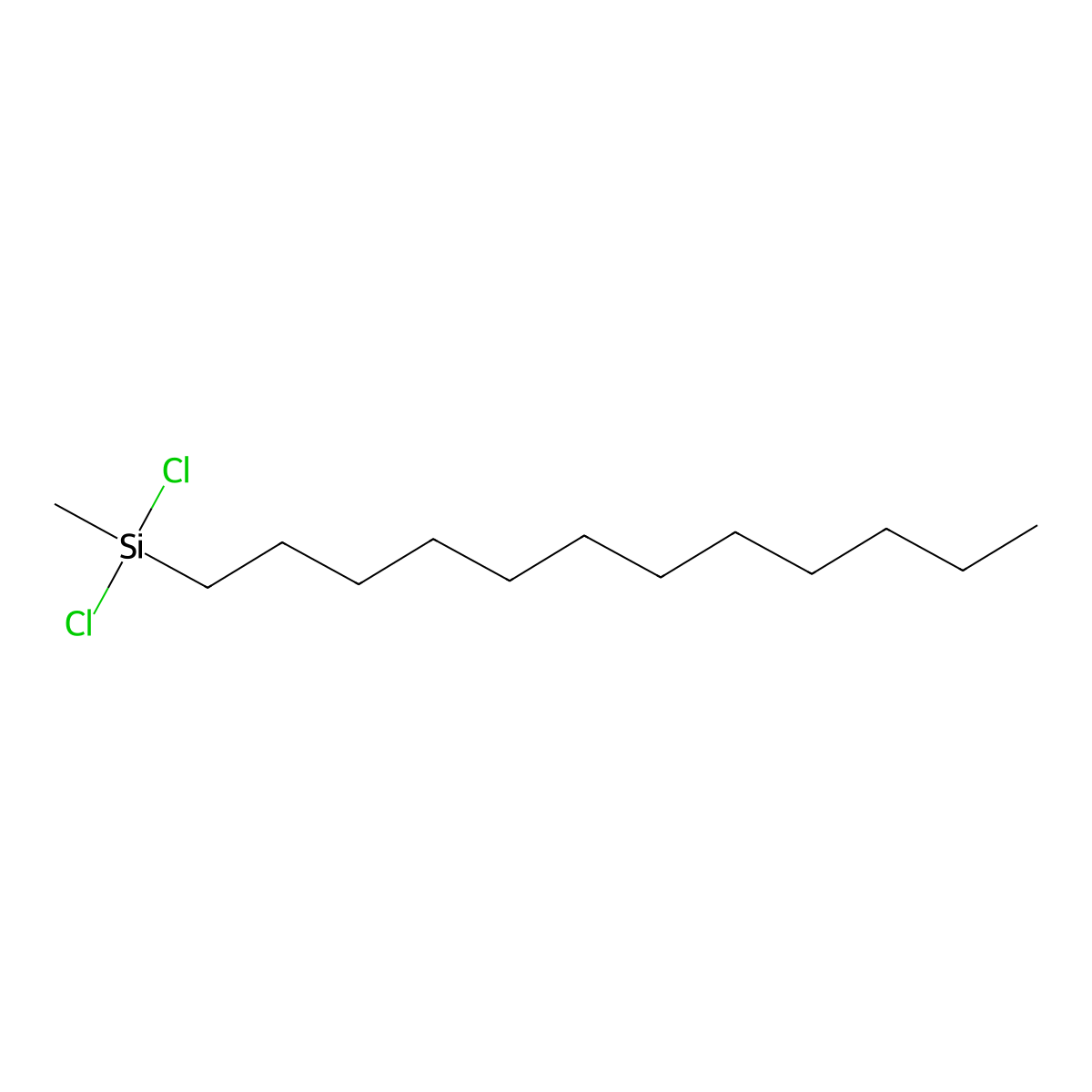 Silane, dichlorododecylmethyl- molecular structure, CAS 18407-07-3
