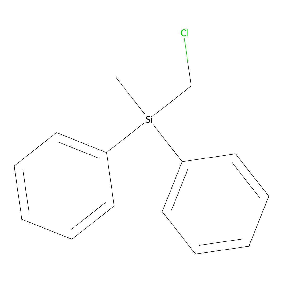 (Chloromethyl)methyldiphenylsilane molecular structure, CAS 18407-40-4