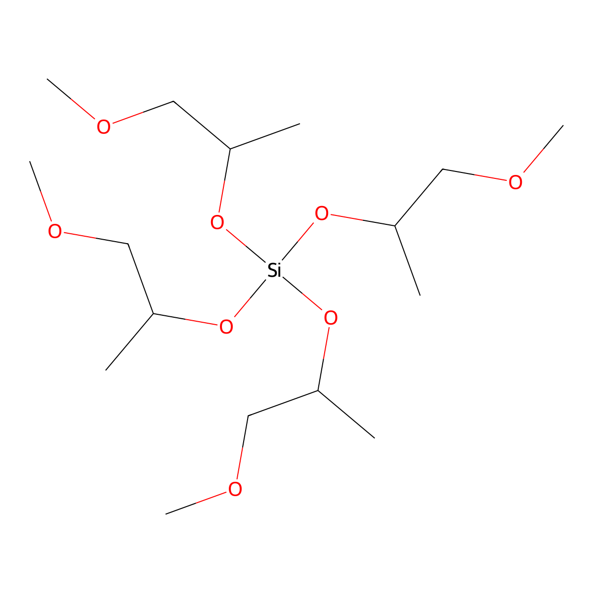 Silicic acid (H4SiO4), tetrakis(2-methoxy-1-methylethyl) ester molecular structure, CAS 18407-95-9