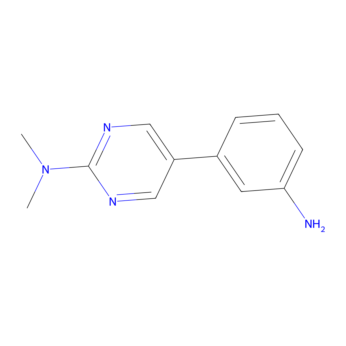 3-(2-(Dimethylamino)-5-pyrimidyl)aniline molecular structure, CAS 184097-42-5
