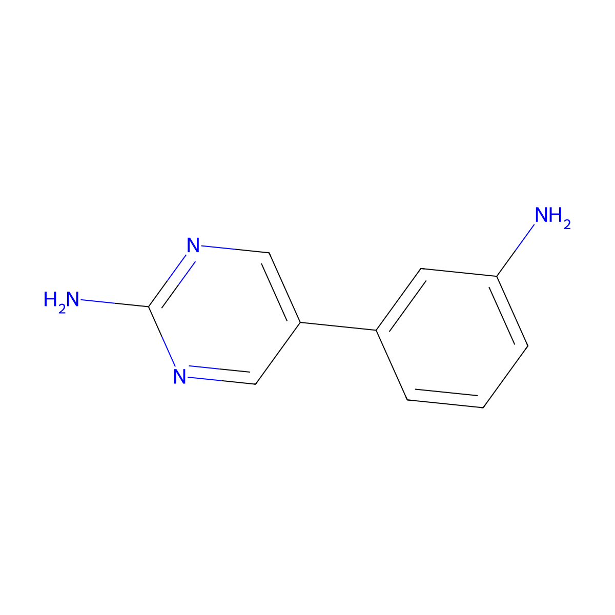 3-(2-Aminopyrimid-5-yl)aniline molecular structure, CAS 184097-45-8