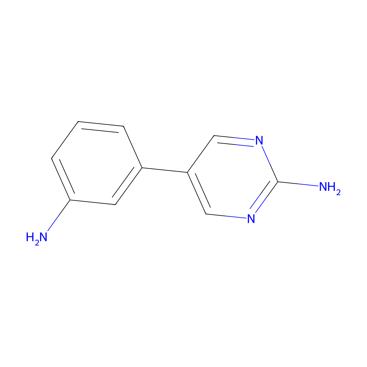 3-(2-Aminopyrimid-5-yl)aniline molecular structure, CAS 184097-45-8