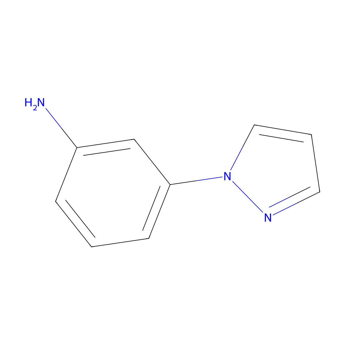 3-(1H-pyrazol-1-yl)aniline molecular structure, CAS 184097-88-9