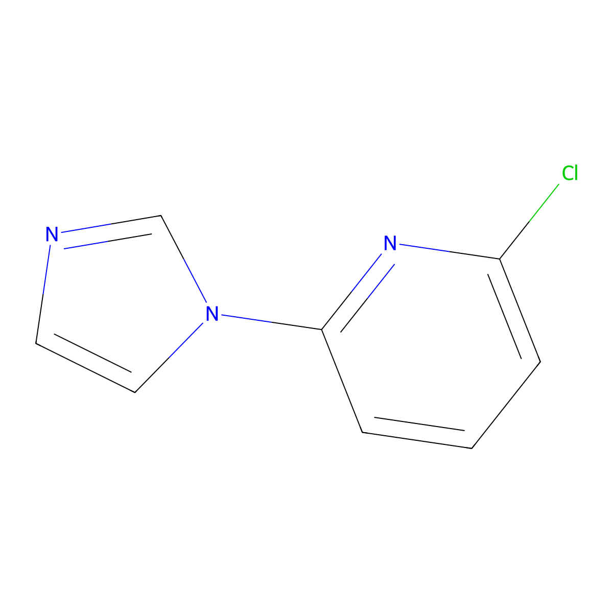 2-chloro-6-(1H-imidazol-1-yl)pyridine molecular structure, CAS 184097-95-8