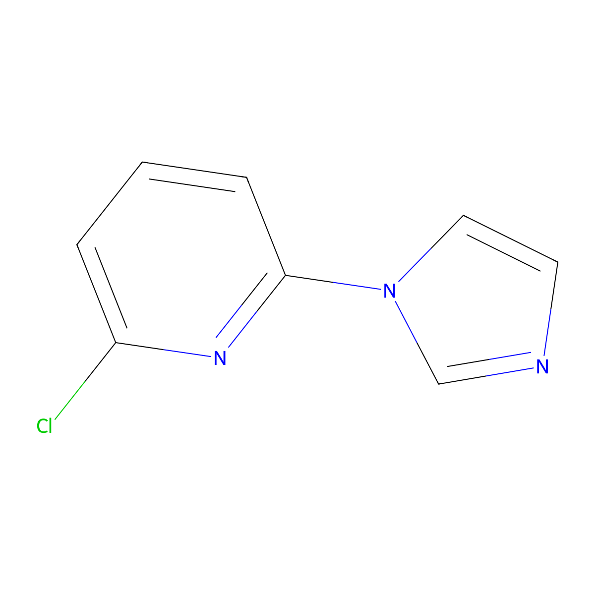 2-chloro-6-(1H-imidazol-1-yl)pyridine molecular structure, CAS 184097-95-8