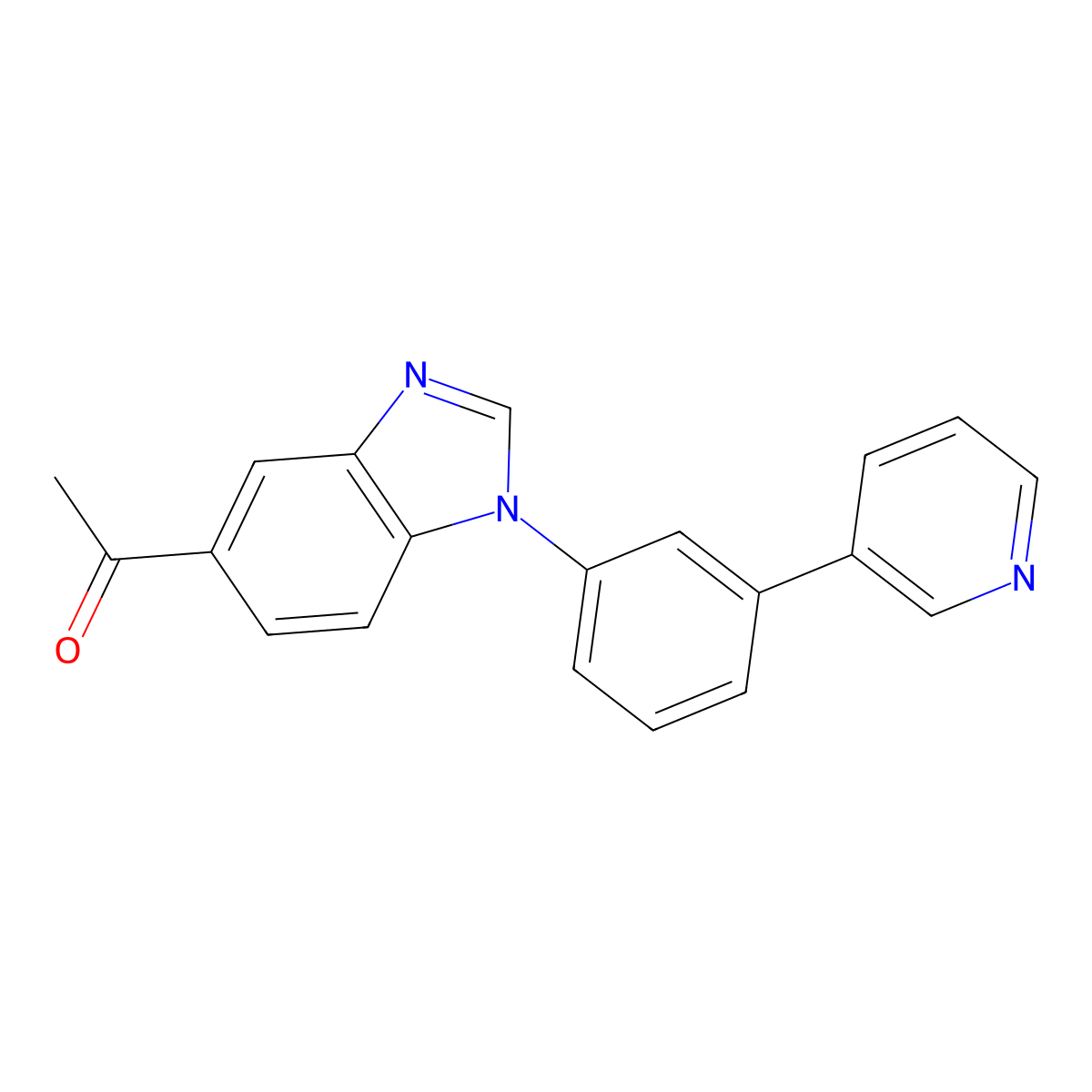 5-Acetyl-1-(3-(3-pyridyl)phenyl)benzimidazole molecular structure, CAS 184098-17-7