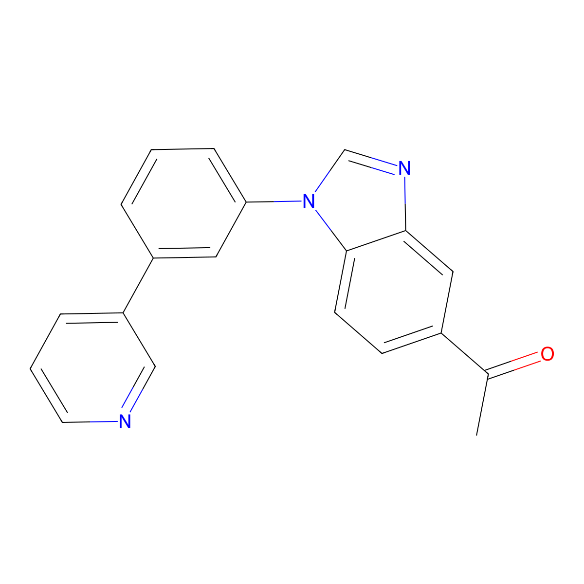 5-Acetyl-1-(3-(3-pyridyl)phenyl)benzimidazole molecular structure, CAS 184098-17-7