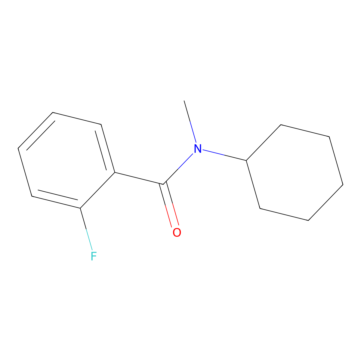 N-Cyclohexyl-2-fluoro-N-methylbenzamide molecular structure, CAS 1841-37-8