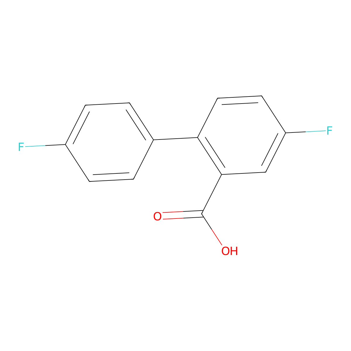 4,4'-Difluoro-[1,1'-biphenyl]-2-carboxylic acid molecular structure, CAS 1841-44-7