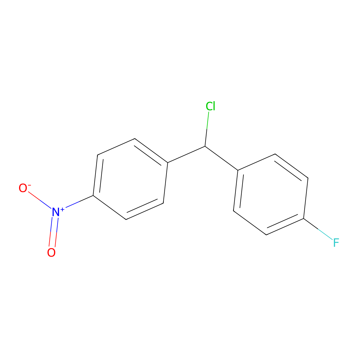 1-(Chloro(4-fluorophenyl)methyl)-4-nitrobenzene molecular structure, CAS 1841-50-5