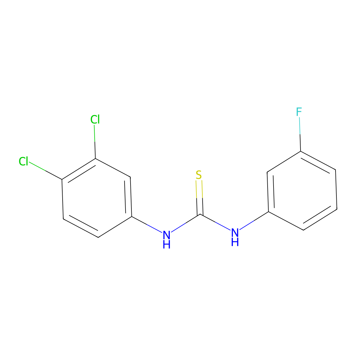 1-(3,4-Dichlorophenyl)-3-(3-fluorophenyl)thiourea molecular structure, CAS 1841-51-6