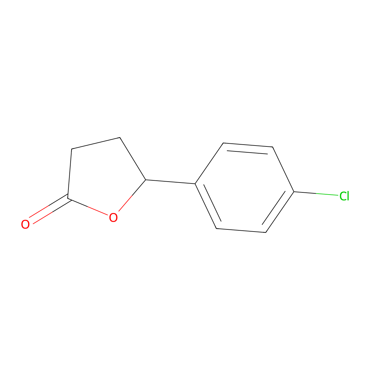 5-(4-Chlorophenyl)tetrahydrofuran-2(3H)-one molecular structure, CAS 18410-18-9
