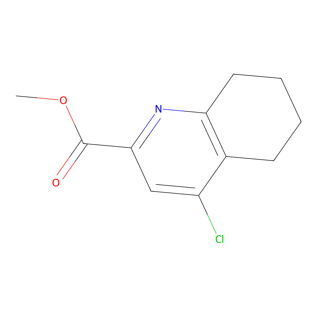 Methyl 4-chloro-5,6,7,8-tetrahydroquinoline-2-carboxylate molecular structure, CAS 184107-12-8