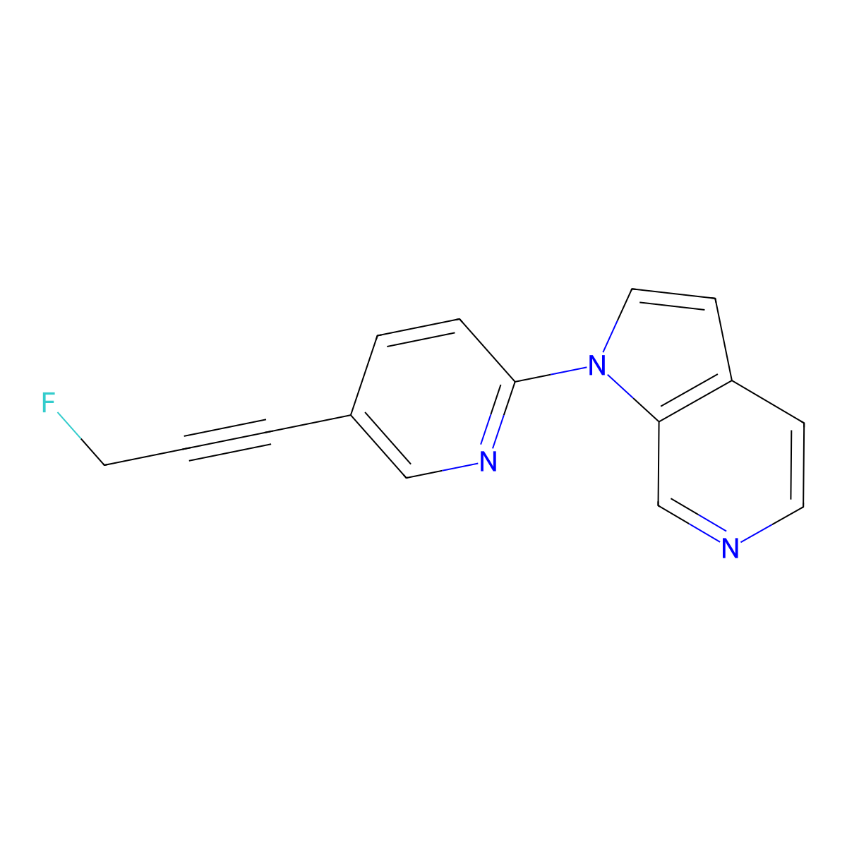 1-(5-(3-Fluoroprop-1-YN-1-YL)pyridin-2-YL)-1H-pyrrolo[2,3-C]pyridine molecular structure, CAS 1841078-76-9