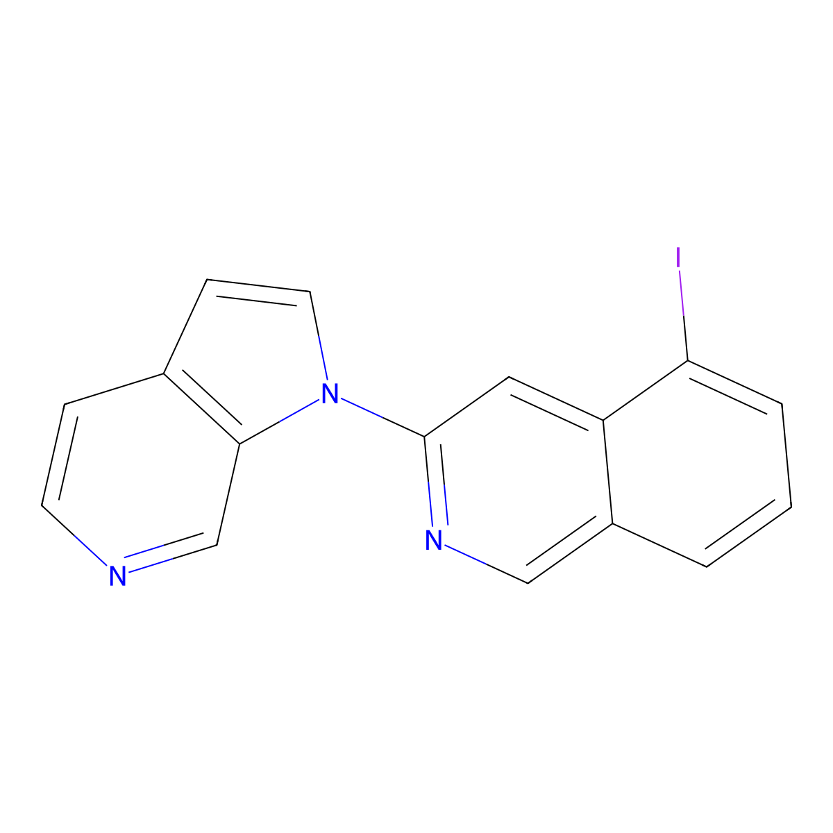 5-Iodo-3-(1H-pyrrolo[2,3-C]pyridin-1-YL)isoquinoline molecular structure, CAS 1841078-80-5