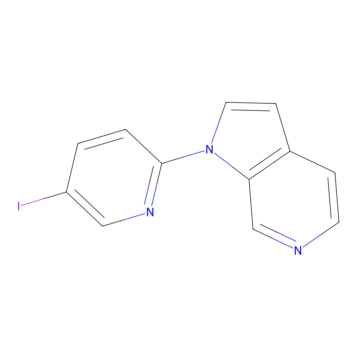 1-(5-Iodopyridin-2-YL)-1H-pyrrolo[2,3-C]pyridine molecular structure, CAS 1841079-78-4